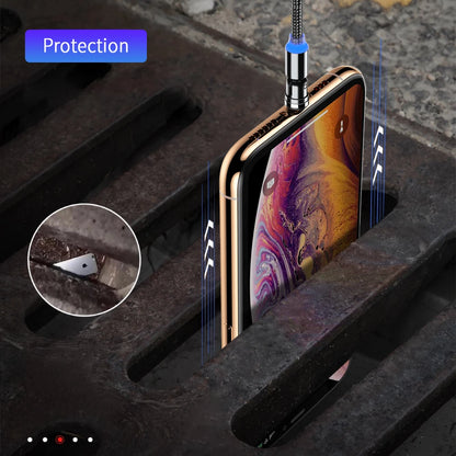 3-in-1 Magnetic USB Charging Cable – Type-C, Micro USB, and iOS Connectors (1M / 2M, 2.4A Fast Charge)
